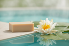 Load image into Gallery viewer, Homemade Beige Soap Bar with Water Lily